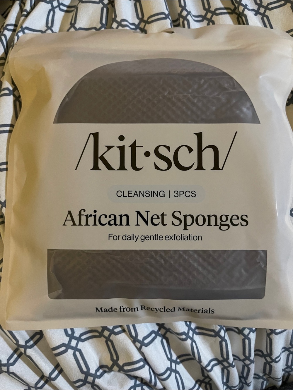 Kitsch African Net Sponges – Gray Exfoliating Bath Sponges (3 Pack)